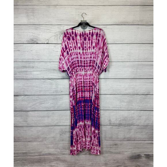 Forever 21 Plus Size Purple & Pink Tie Dye V-Neck Lightweight Dress Size 3X - Picture 8 of 9